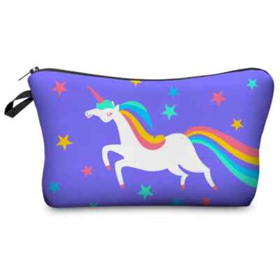 Makeup Bag with 3D Printing and  Multicolor Pattern Cute Cosmetics Pouch s