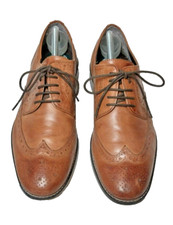 Men's Nunn Bush Nelson Comfort Gel Cognac Oxford Leather Shoes SIZE 9M