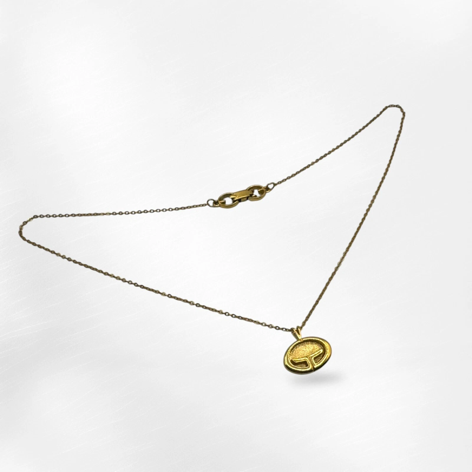 Givenchy Collana Vintage Anni 80 Oro Doppio Logo G Ciondolo Ovale