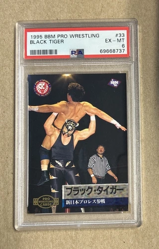 1995 BBM Pro Wrestling Black Tiger Japanese Rookie Card #33 PSA 6