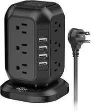 Power Strip Tower with USB Ports Surge Protector with 12 AC Outlet 4 USB Ports