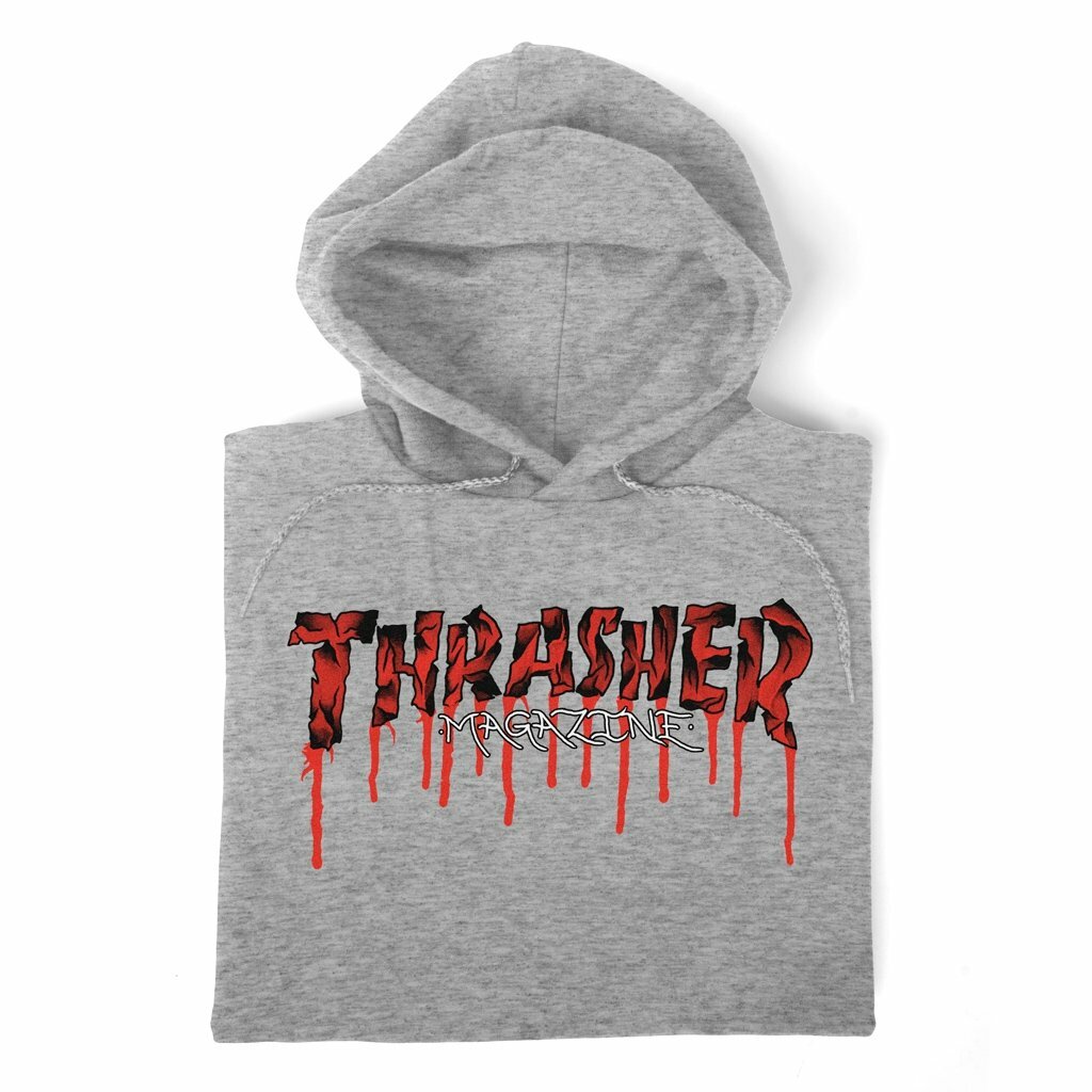 パーカー・フーディ THRASHER Magazine Logo Hoodie Solid Gray TR2301HD01LG Thrasher Mag Logo Grey Hoodie | Zumiez