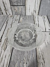 Mid Century Clear Glass Round Hobnail Diamond 5" Ashtray Vtg Smoke 