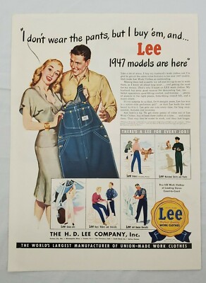 VINTAGE ~ 1947 LEE Models Are Here Magazine Print Ad ~ c.1947