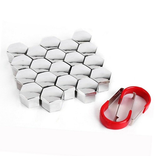 20PCS 17mm Chrome Car Wheel Lug Nut Bolt Center Cover Screw Nuts & Clip Tool Kit - Picture 7 of 19