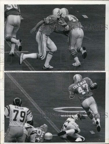 1975 Press Photo Houston Oilers Football Player Ronnie Coleman on field