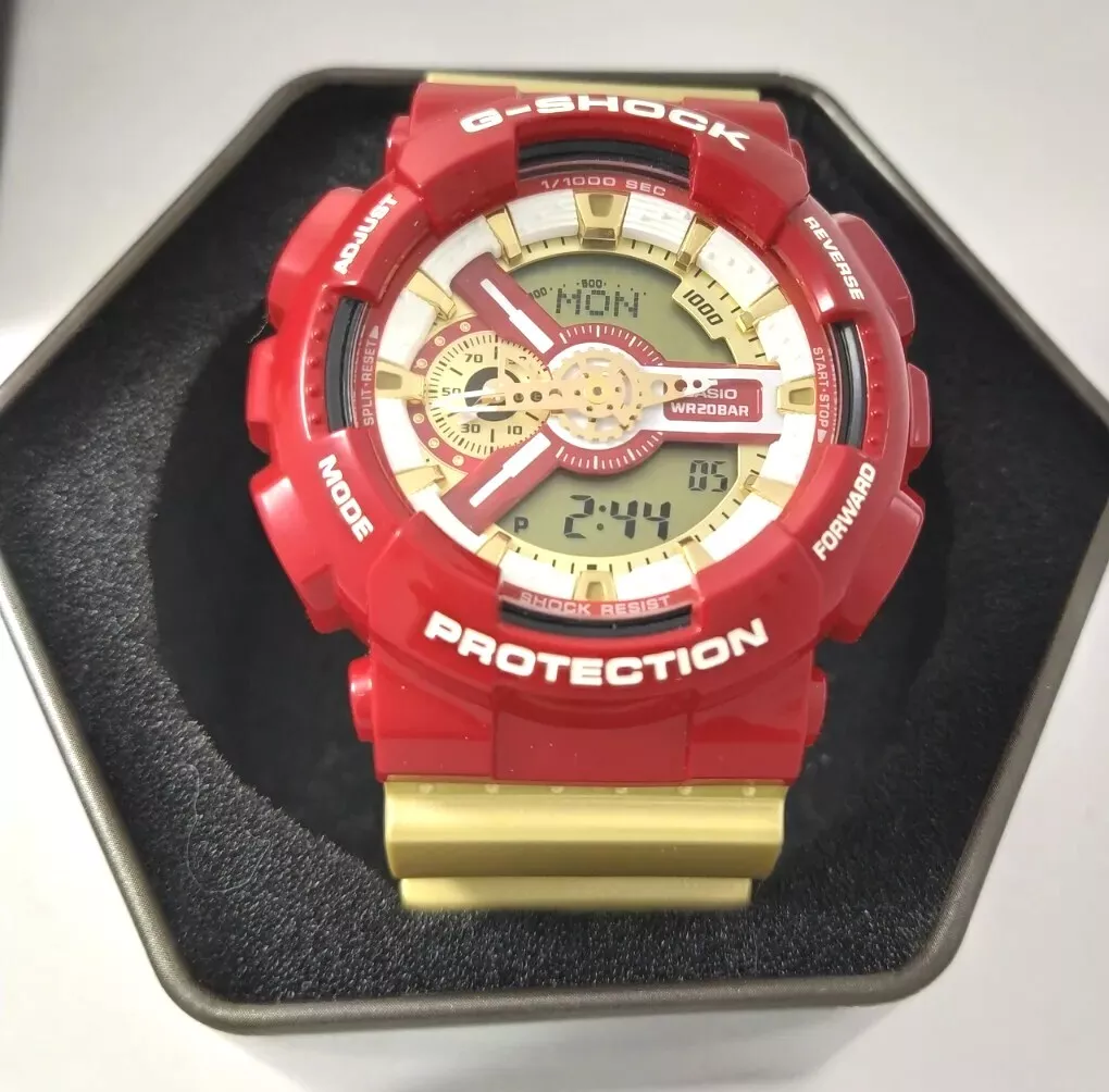 Brand New Casio G-Shock Men's Red/Gold Limited Edition Ironman Watch  GA-110CS-4A