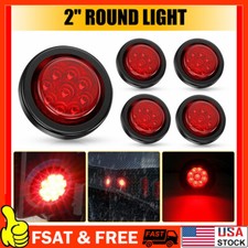 5pcs 2 Inch Dot Round Red Trailer 9 Led Marker Lights W Grommet For Truck Rv