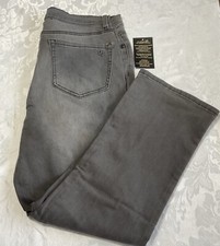 DG2 Diane Gilman Jeans Pull On Grey Stone Wash Size 12P Straight Leg NWT
