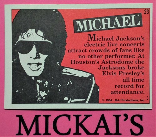 1984 TOPPS MICHAEL JACKSON SERIES ONE - TRADING CARD #23 - MJJ PRODUCTIONS - POP - Picture 2 of 2