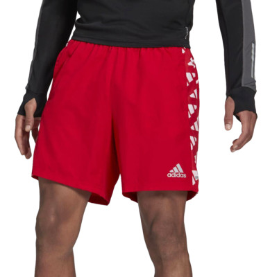 ADIDAS Own The Run Celeb 9'' Running Shorts sz XL X-Large Red White Logo Training