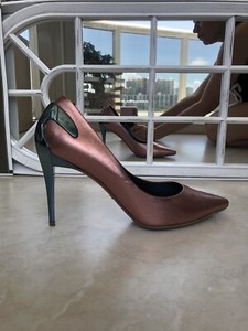 metallic brown heels