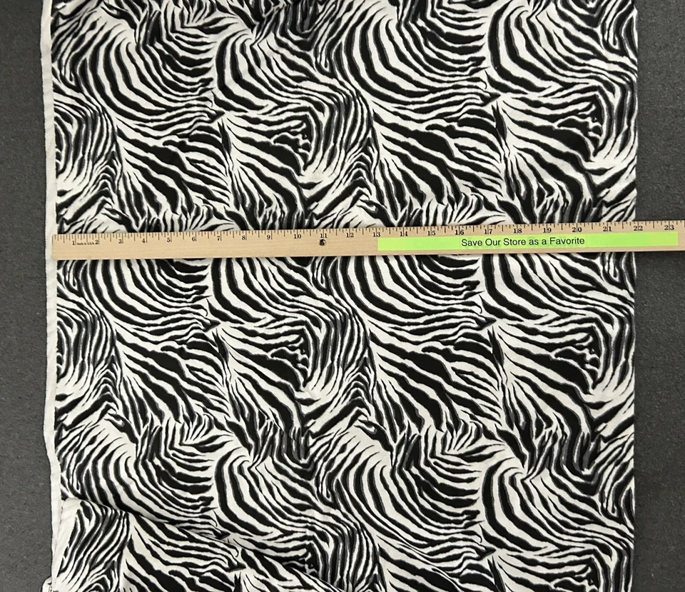 Cotton Flannel Fabric 4 yds x 44 Inches Zebra Print Black White - Image 3 of 4