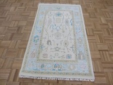 3'2 x 5'2 Hand Knotted Ivory Modern Oushak Oriental Rug G15009