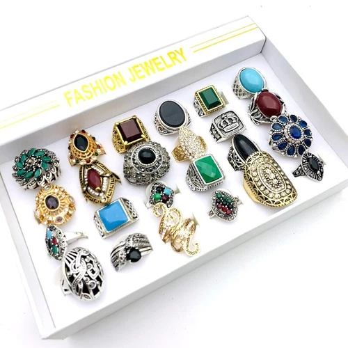 Wholesale Mens Women Vintage Jewelry Rings Silver Gold Plated Party Gift Mix Lot