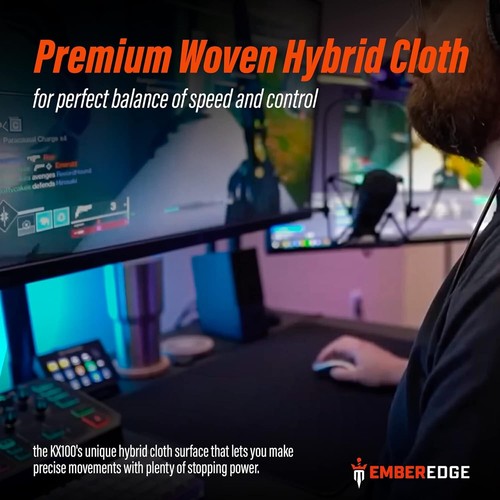 KX100 Pro Gaming Mouse Pad – Hybrid Cloth Surface for Speed & Control | Durab... - 第 3/7 張圖片