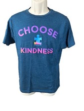 Choose Kindness Autism Awareness Puzzle Piece T Shirt Navy Blue SM 34-36