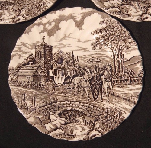 Myott Royal Mail Three Antique Bread Plates Edwardian 6 3/4" Staffordshire - Picture 2 of 4