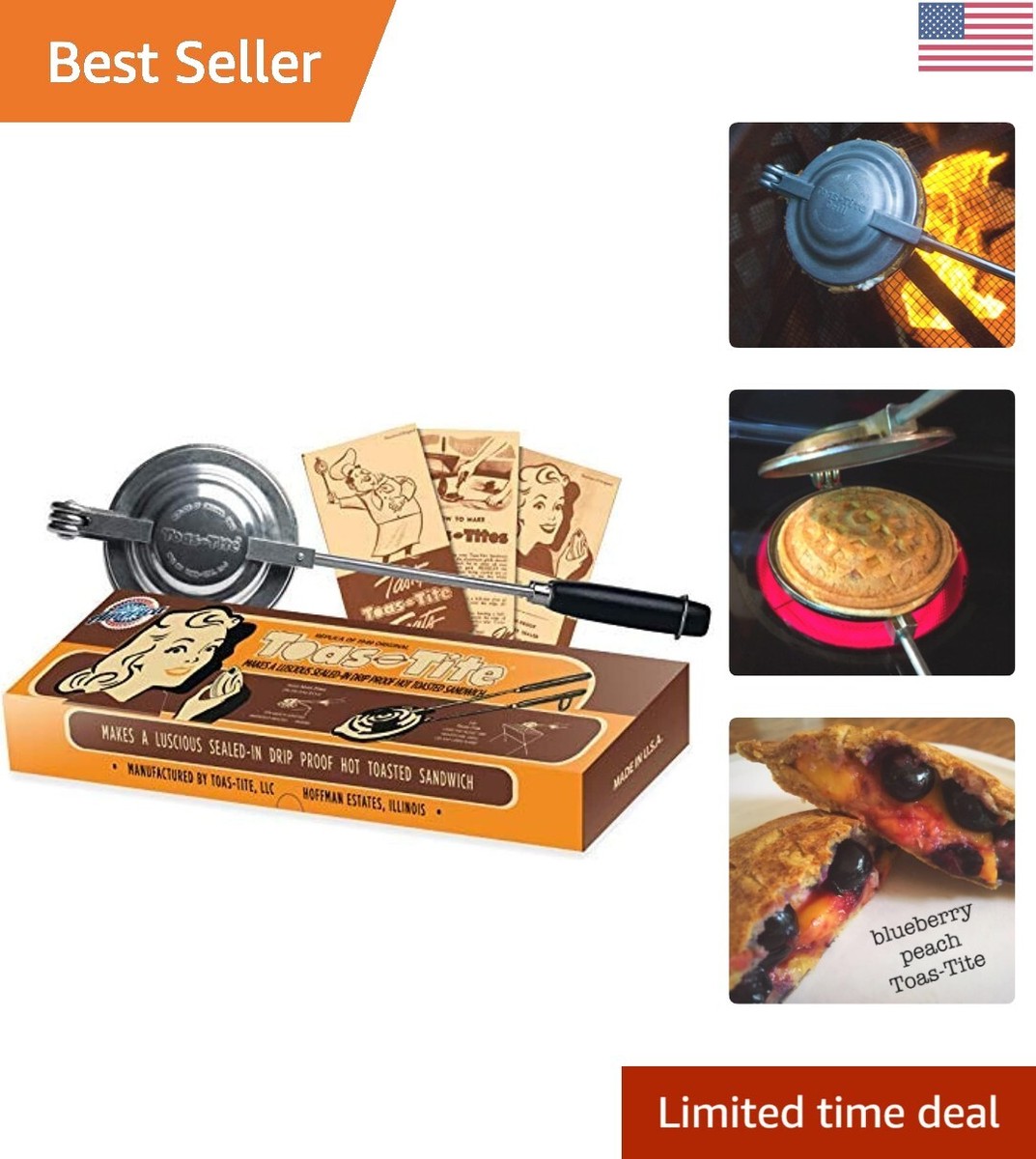 Multi-Functional Sandwich Maker 1949 Replica Toaster for Unique Dishes