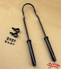 22" LONG GENUINE VINTAGE LOWRIDER BICYCLE STEEL SISSY BAR WITH SHOCK IN BLACK.