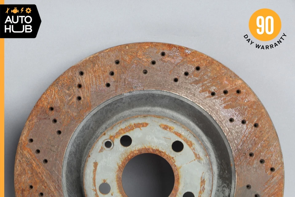 Juego de 2 rotores de freno delanteros izquierdo y derecho Mercedes R230 SL550 SL500 E550 OEM Foto 2 de 4