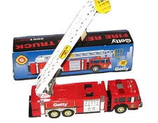 Getty Limited Edition Fire Rescue Truck Toy Siren Lights Diecast Collectible NEW