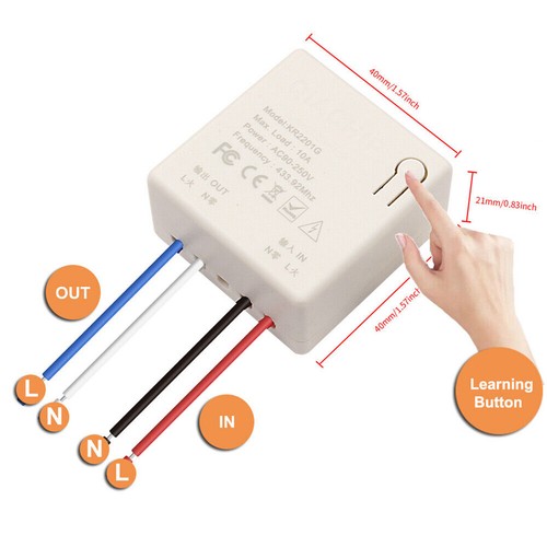 Smart Switch Light Wireless RF-433Mhz Wall Panel Switch Remote-Control Receiver - Picture 2 of 22