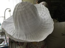 Nw/oT Girl  s Gymboree White Grosgrain Sun Hat, Sz. M 7-8, BIN