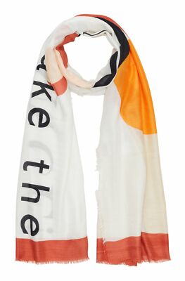 s.Oliver Scarf Tuch Cream-White Placed P weiß mehrfarbig Neu