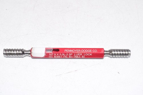 Pennoyer-Dodge M7.9 x 5.0L-2.5P Luer Lock Threaded Plug Gage Assembly GO 1.500 +