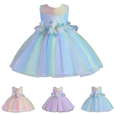 Formal Toddler Baby Flower Girls Dresses Kids Princess Bridesmaid Wedding  Gown | eBay
