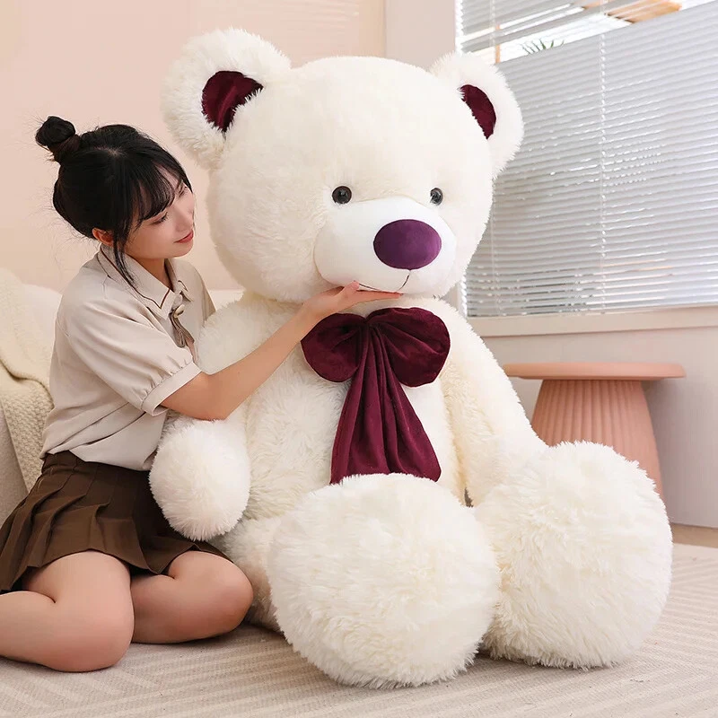 80/100cm Bear Plush Toy Giant Birthday Gift Soft Pillow Dolls Grilfriend Girl - Image 3 of 4