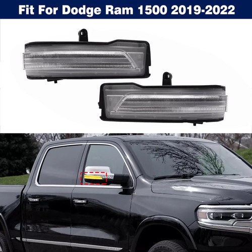 Sequential LED Side Mirror Turn Signal Light Clear For Dodge Ram 1500 2019-2022 - Bild 1 von 12
