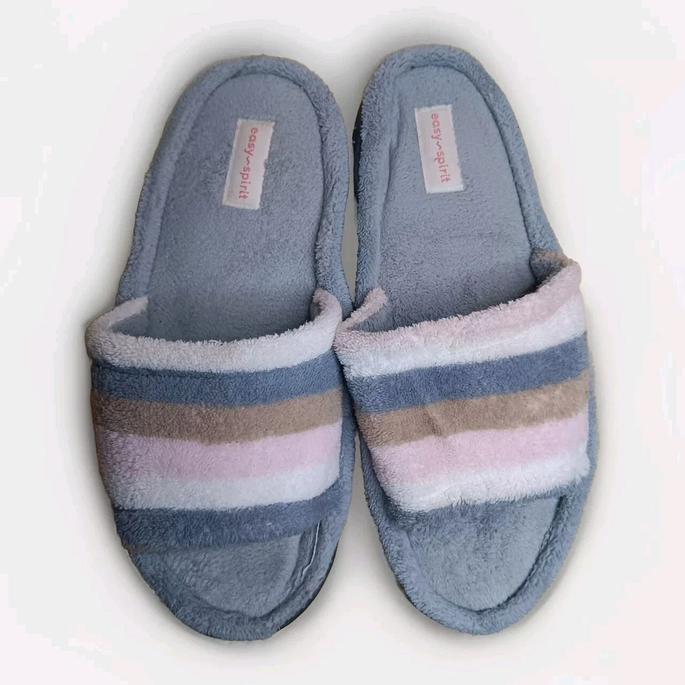 Zapato Easy Spirit Plataforma Slides Talla 8 9 Terry Tela Rayas Pastel Y2k Retro Foto 2 de 4