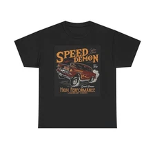 Speed Demon Graphic T Shirt Vintage Unisex Heavy Cotton Tee