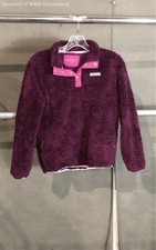 Vineyard Vines Girls' Purple Fuzzy Sherpa Fleece Pullover Snap Jacket M 12-14