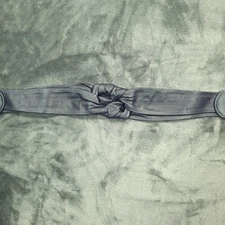 Vtg Ginnie Johansen Belt Womens Navy Blue Leather Knot Front Sash Adjustable 80s