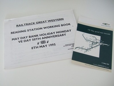 VE DAY 50th Anniversary 1995. LESESTATION ARBEITSBUCH/GW Prospekt. TOP