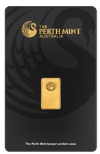 The Perth Mint Australia 1g Gold Bar in Assay Card .999 Fine Gold 3158.87 per troy oz