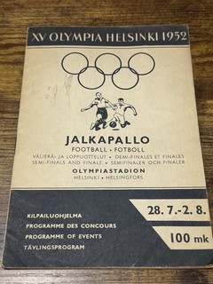 1952 Helsinki Olympics Football Semi Final RUSSIA USSR GERMANY HUNGARY Programme