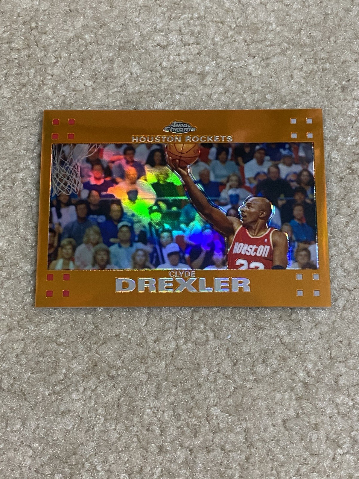 2007-08 Topps Chrome #85 Clyde Drexler Orange Refractor /199 Rockets- MINT!!!