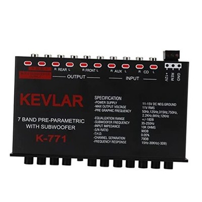 Car Audio Graphic Equalizer, 7 Bands EQ Car Amplifier Graphic Equalizer with