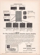 King Radio Corp 1962 Vintage Aviation Print Ad Radio Navigation Equipment