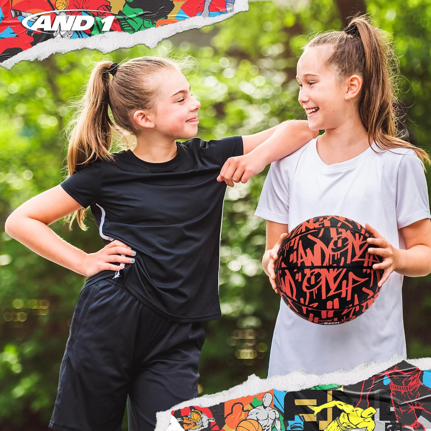 Fantom Graffiti Rubber Basketball - Streetball for Indoor and Outdoor Use, De...