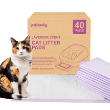 Petfamily Cat Litter Box Pads 40ct Generic Refill for Tidy Cats Breeze Lavender