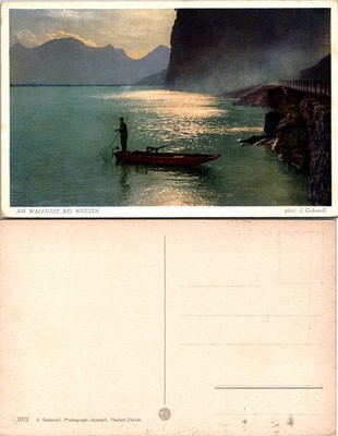 Walensee Bei Weesen Switzerland Scenic Postcard Unposted J Gaberell Color 5573