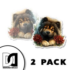 Chow Chow Puppy Decal Dog Animal Art Sticker Vinyl Novelty Made in USA 2 PK