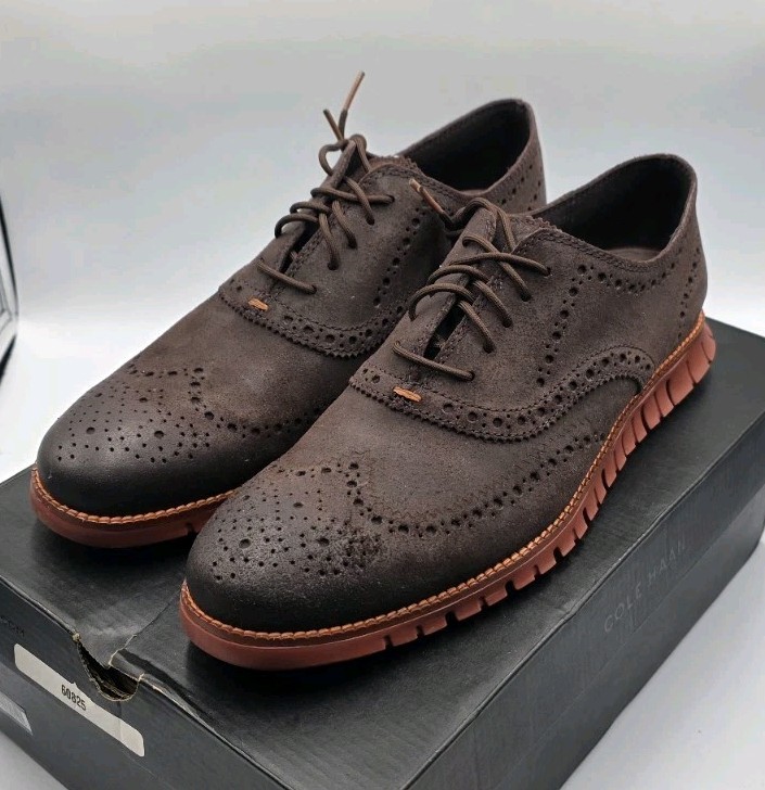 Cole Haan Men's Zerogrand Chocolate Brown WingtipOxford Shoes