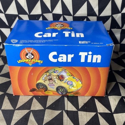 Vintage 1980s Warner Bros Looney Tunes Beetle Car Tin Collectible Tweety Taz