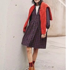New Madewell Shirt Dress Women Flannel Babydoll Plaid Preppy Size 4 Y2